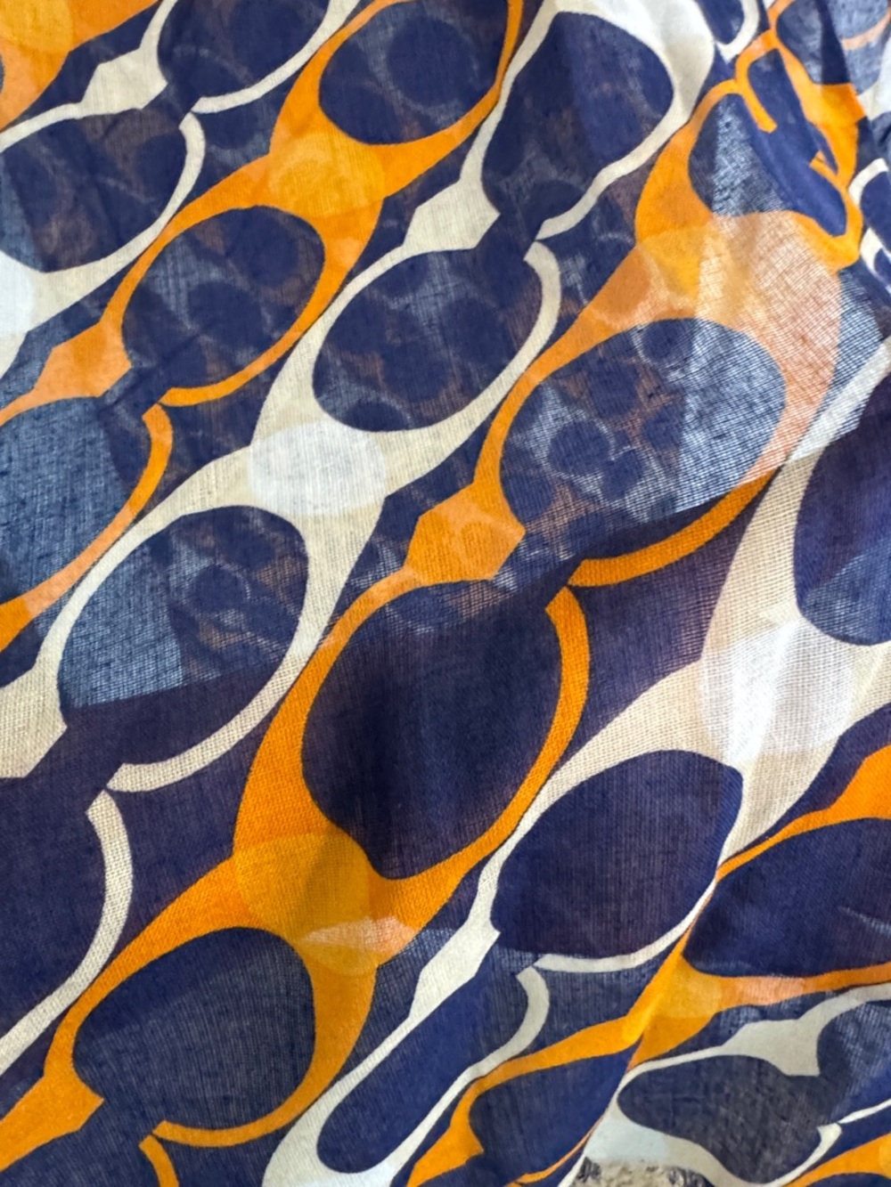 Coach Orange, Navy & Cream Scarf - Picture 3 of 3